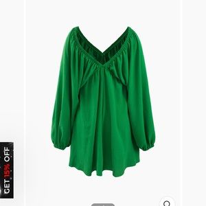 Micas V-neck Puff Sleeve Mini Dress XL